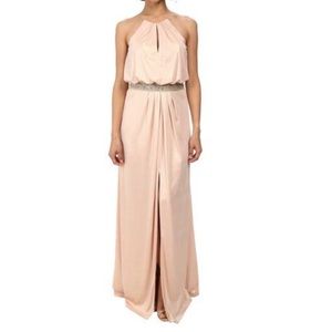 Aidan Mattox Jersey Maxi Dress w Beaded Waist, Sz2